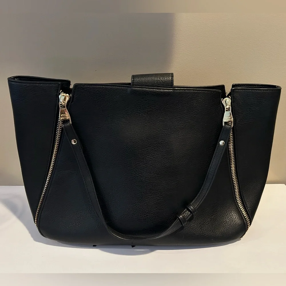 Steve Madden Large Black Vegan‎ Leather Shoulder Bag